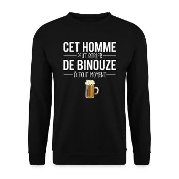 Idée cadeau amateur bière mousse pression humour - Sweat-shirt Unisexe - noir - Devant - Alina (178cm) & Michal (187cm)