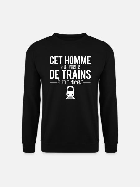 Idée cadeau original cheminot train humour - Sweat-shirt Unisexe - noir