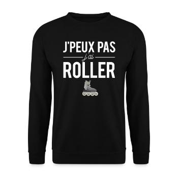J'peux pas j'ai roller amateur roller humour - Sweat-shirt Unisexe - noir - Devant - Alina (178cm) & Michal (187cm)