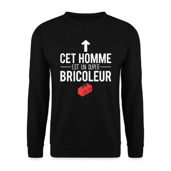 Cet homme est un super bricoleur bricolage humour - Sweat-shirt Unisexe - noir - Devant - Alina (178cm) & Michal (187cm)