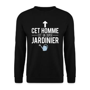 Cet homme est un super jardinier jardinage métier - Sweat-shirt Unisexe - noir - Devant - Alina (178cm) & Michal (187cm)