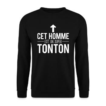 Cet homme est un super tonton meilleur tonton - Sweat-shirt Unisexe - noir - Devant - Alina (178cm) & Michal (187cm)