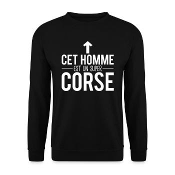 Cet homme est un super corse papa corse humour - Sweat-shirt Unisexe - noir - Devant - Alina (178cm) & Michal (187cm)