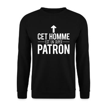 Cet homme est un super patron chef humour - Sweat-shirt Unisexe - noir - Devant - Alina (178cm) & Michal (187cm)