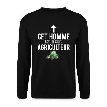 Cet homme est un super agriculteur tracteur humour - Sweat-shirt Unisexe - noir - Devant - Alina (178cm) & Michal (187cm)