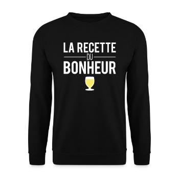 La recette du bonheur pastis jaune apéro humour - Sweat-shirt Unisexe - noir - Devant - Alina (178cm) & Michal (187cm)