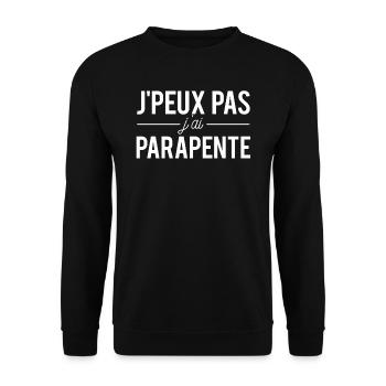 J'peux pas j'ai parapente aéronef parachute - Sweat-shirt Unisexe - noir - Devant - Alina (178cm) & Michal (187cm)