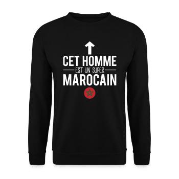 Cet homme est un super marocain maroc humour - Sweat-shirt Unisexe - noir - Devant - Alina (178cm) & Michal (187cm)