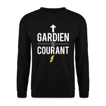 Gardien du courant électricité électricien humour - Sweat-shirt Unisexe - noir - Devant - Alina (178cm) & Michal (187cm)