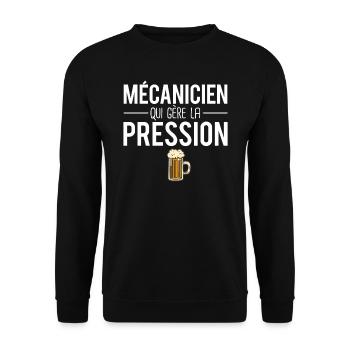 Mécanicien qui gère la pression bière humour - Sweat-shirt Unisexe - noir - Devant - Alina (178cm) & Michal (187cm)