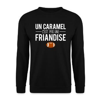 Un caramel c'est pas une friandise rugby humour - Sweat-shirt Unisexe - noir - Devant - Alina (178cm) & Michal (187cm)