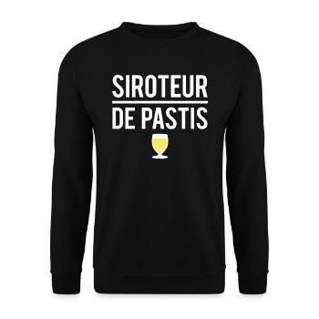 Siroteur de pastis alcool jaune humour - Sweat-shirt Unisexe - noir - Devant - Alina (178cm) & Michal (187cm)