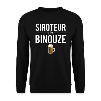 Siroteur de binouze amateur bière apéro humour - Sweat-shirt Unisexe - noir - Devant - Alina (178cm) & Michal (187cm)