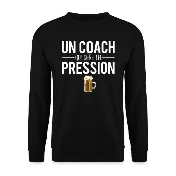 Un coach qui gère la pression coach sportif humour - Sweat-shirt Unisexe - noir - Devant - Alina (178cm) & Michal (187cm)