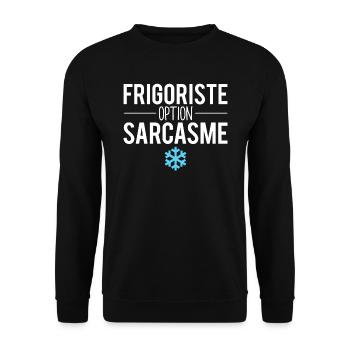 Frigoriste option sarcasme métier frigo humour - Sweat-shirt Unisexe - noir - Devant - Alina (178cm) & Michal (187cm)
