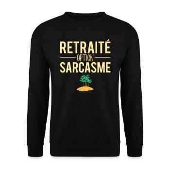 Retraité option sarcasme départ retraite humour - Sweat-shirt Unisexe - noir - Devant - Alina (178cm) & Michal (187cm)