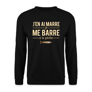 J'en ai marre je me barre pêche cadeau pêcheur - Sweat-shirt Unisexe - noir - Devant - Alina (178cm) & Michal (187cm)