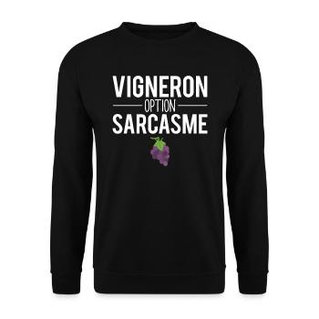 Cadeau vigneron vigne métier vin - Sweat-shirt Unisexe - noir - Devant - Alina (178cm) & Michal (187cm)