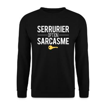 Cadeau serrurier option sarcasme métier humour - Sweat-shirt Unisexe - noir - Devant - Alina (178cm) & Michal (187cm)