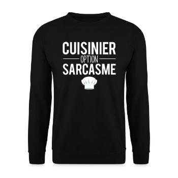 Cadeau cuisinier option sarcasme cuistot humour - Sweat-shirt Unisexe - noir - Devant - Alina (178cm) & Michal (187cm)