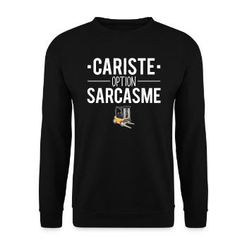 Cadeau cariste option sarcasme métier humour - Sweat-shirt Unisexe - noir - Devant - Alina (178cm) & Michal (187cm)
