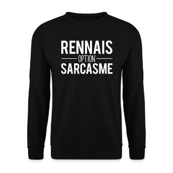 Rennais option sarcasme habitant rennes humour - Sweat-shirt Unisexe - noir - Devant - Alina (178cm) & Michal (187cm)