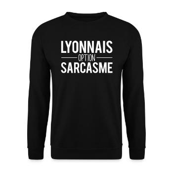 Lyonnais option sarcasme habitant lyon humour - Sweat-shirt Unisexe - noir - Devant - Alina (178cm) & Michal (187cm)