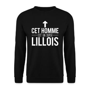 Cet homme est un super lillois habitant lille - Sweat-shirt Unisexe - noir - Devant - Alina (178cm) & Michal (187cm)