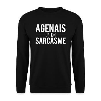 Agenais option sarcasme habitant agen ville france - Sweat-shirt Unisexe - noir - Devant - Alina (178cm) & Michal (187cm)