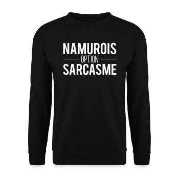 Namurois option sarcasme habitant namur humour - Sweat-shirt Unisexe - noir - Devant - Alina (178cm) & Michal (187cm)