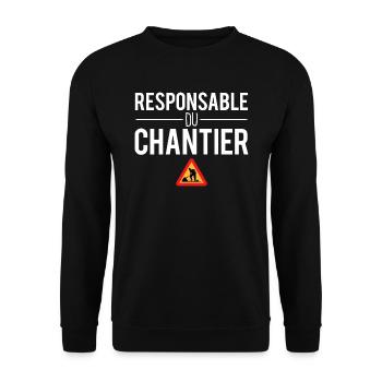 Responsable du chantier construction bâtiment - Sweat-shirt Unisexe - noir - Devant - Alina (178cm) & Michal (187cm)
