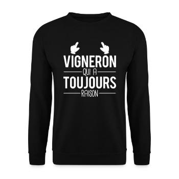 Vigneron qui a toujours raison vin vigne humour - Sweat-shirt Unisexe - noir - Devant - Alina (178cm) & Michal (187cm)