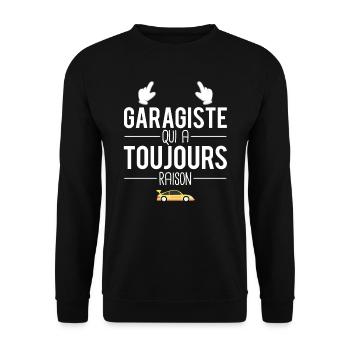 Cadeau garagiste qui a toujours raison garage - Sweat-shirt Unisexe - noir - Devant - Alina (178cm) & Michal (187cm)