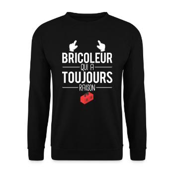 Bricoleur qui a toujours raison bricolage humour - Sweat-shirt Unisexe - noir - Devant - Alina (178cm) & Michal (187cm)