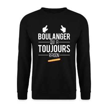 Boulanger qui a toujours raison boulangerie - Sweat-shirt Unisexe - noir - Devant - Alina (178cm) & Michal (187cm)