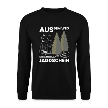 Jagdschein Bestanden - Unisex Pullover - Schwarz - Vorne - Alina (178cm) & Michal (187cm)