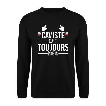 Caviste qui a toujours raison métier vin humour - Sweat-shirt Unisexe - noir - Devant - Alina (178cm) & Michal (187cm)