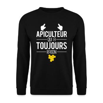Apiculteur qui a toujours raison abeilles ruches - Sweat-shirt Unisexe - noir - Devant - Alina (178cm) & Michal (187cm)