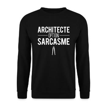 Architecte option sarcasme métier architecture - Sweat-shirt Unisexe - noir - Devant - Alina (178cm) & Michal (187cm)