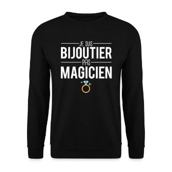 Je suis bijoutier pas magicien cadeau bijoutier - Sweat-shirt Unisexe - noir - Devant - Alina (178cm) & Michal (187cm)