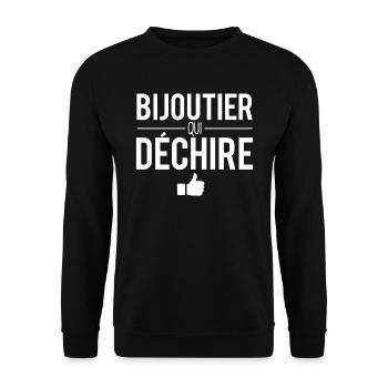 Bijoutier qui déchire meilleur bijoutier humour - Sweat-shirt Unisexe - noir - Devant - Alina (178cm) & Michal (187cm)