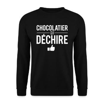 Chocolatier qui déchire métier chocolat humour - Sweat-shirt Unisexe - noir - Devant - Alina (178cm) & Michal (187cm)