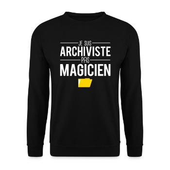 Je archiviste pas magicien cadeau drôle archiviste - Sweat-shirt Unisexe - noir - Devant - Alina (178cm) & Michal (187cm)