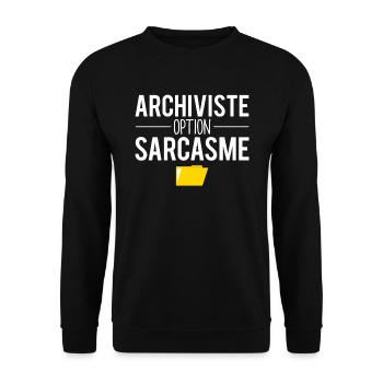 Cadeau archiviste option sarcasme métier archives - Sweat-shirt Unisexe - noir - Devant - Alina (178cm) & Michal (187cm)