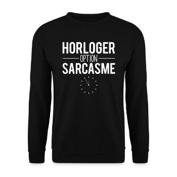 Horloger option sarcasme blague horloger humour - Sweat-shirt Unisexe - noir - Devant - Alina (178cm) & Michal (187cm)