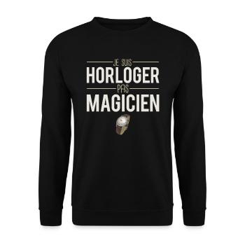 Je suis horloger pas magicien horlogerie humour - Sweat-shirt Unisexe - noir - Devant - Alina (178cm) & Michal (187cm)
