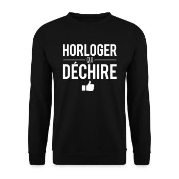 Horloger qui déchire meilleur horloger humour - Sweat-shirt Unisexe - noir - Devant - Alina (178cm) & Michal (187cm)