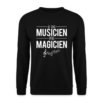 Je suis musicien pas magicien cadeau musicien - Sweat-shirt Unisexe - noir - Devant - Alina (178cm) & Michal (187cm)