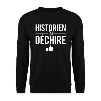 Historien qui déchire meilleur historien humour - Sweat-shirt Unisexe - noir - Devant - Alina (178cm) & Michal (187cm)