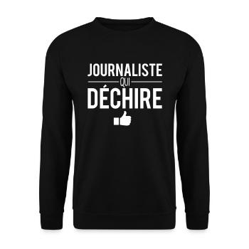 Journaliste qui déchire meilleur journaliste - Sweat-shirt Unisexe - noir - Devant - Alina (178cm) & Michal (187cm)